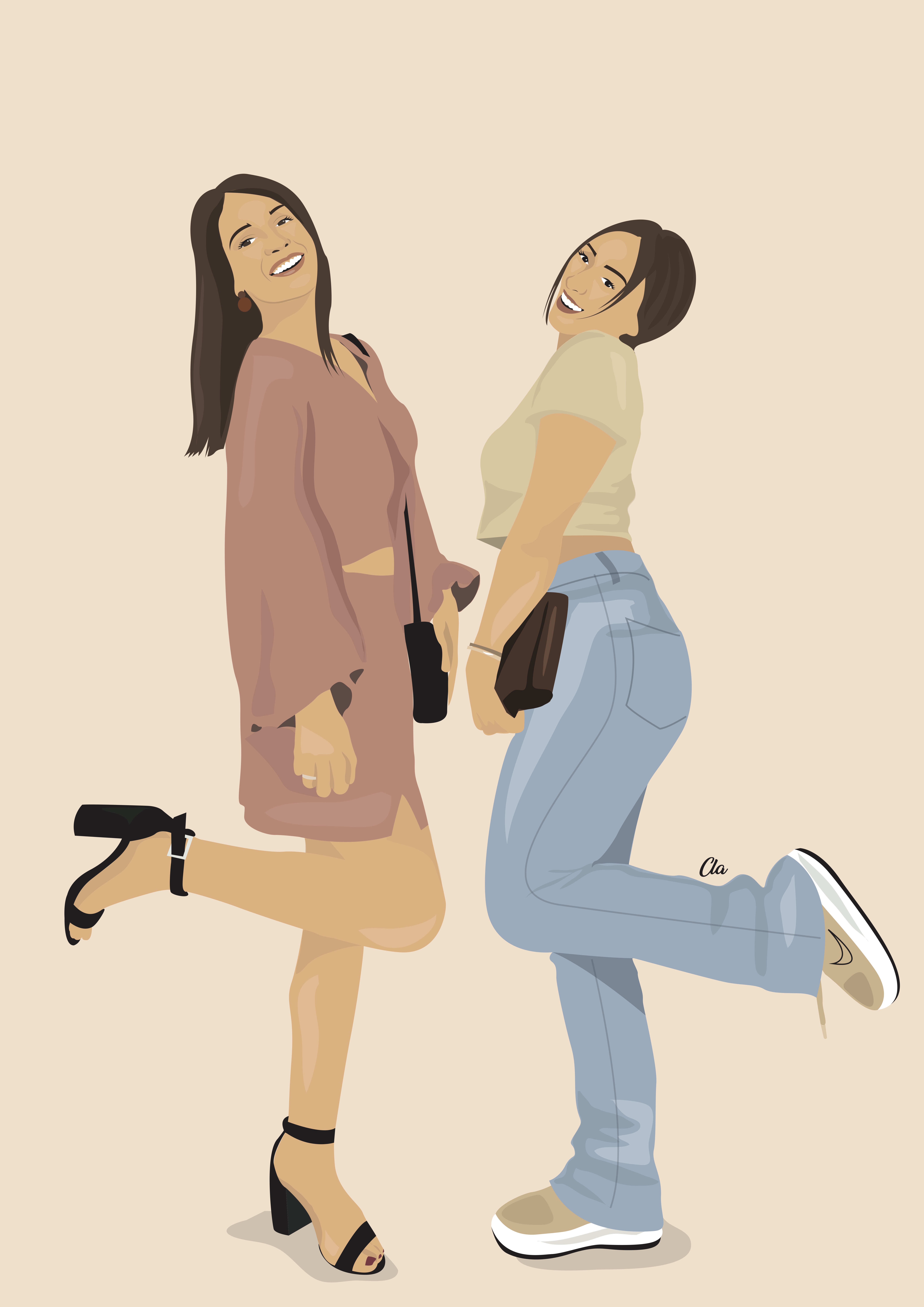 portrait personnalisé entre copines