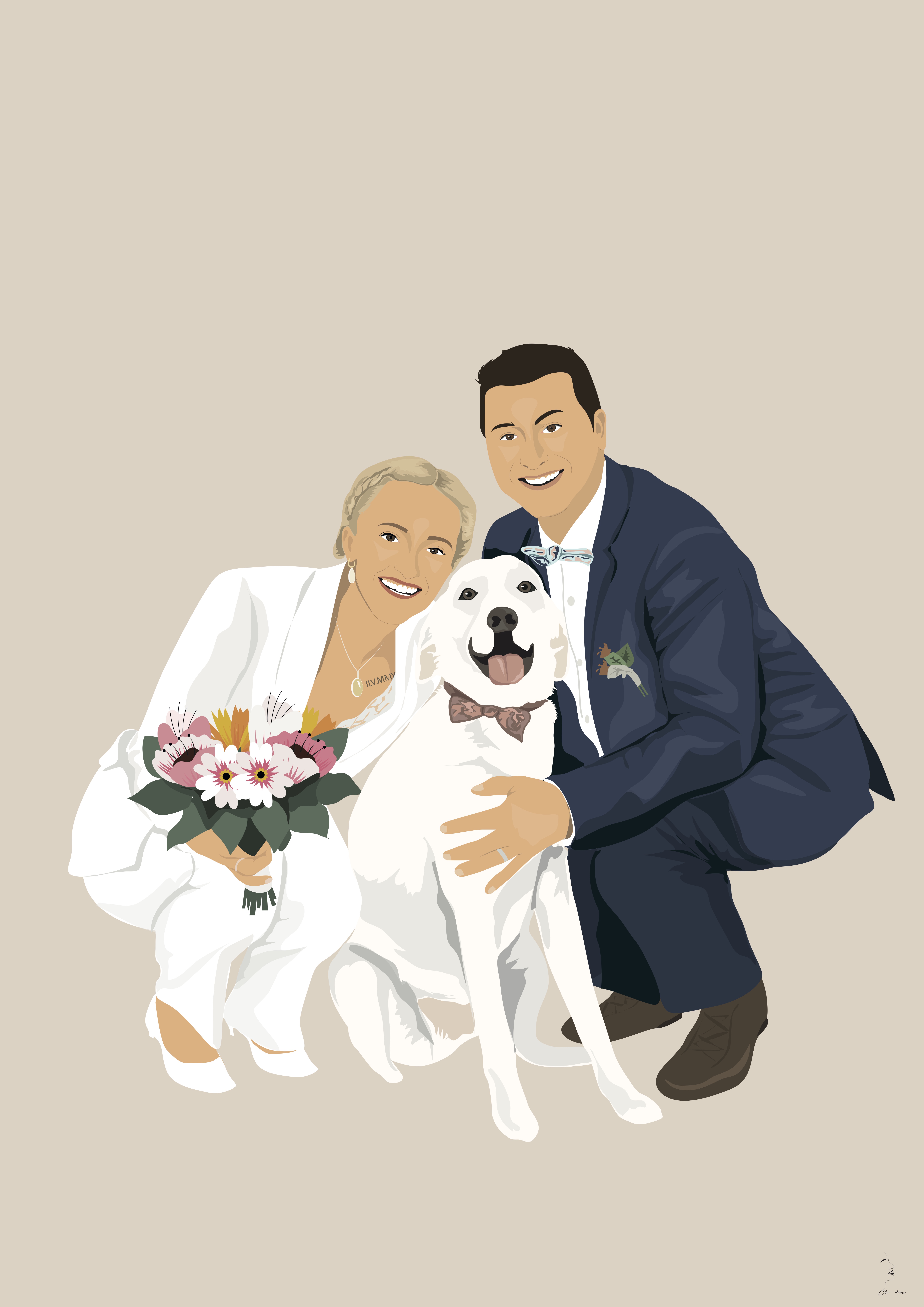 illustration personnalisée mariage