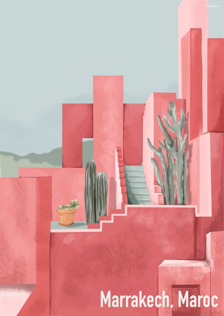 Affiche Marrakech Maroc décoration murale intérieur