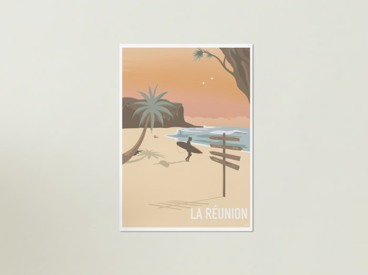 Affiche déco La Réunion plage Boucan Canot