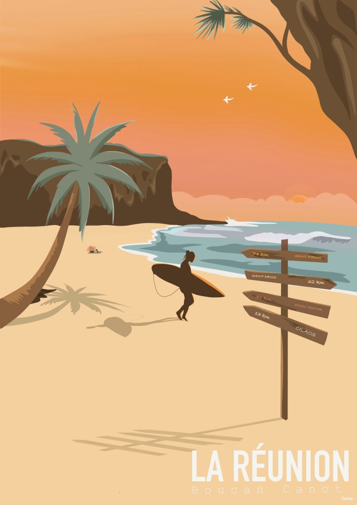 affiche déco la Réunion voyage