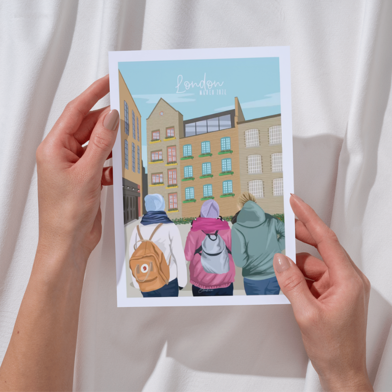 illustration personnalisée paysage vacances